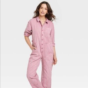 Target Button-Front Boiler Suit